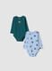 2-pack of multicolour organic cotton baby bodysuits with print_0