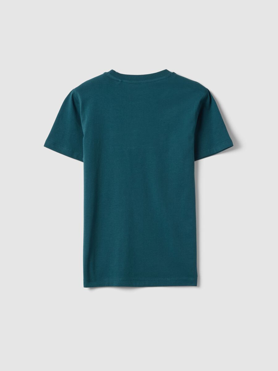 T-shirt in puro cotone verde da ragazzo regular fit con stampa_4