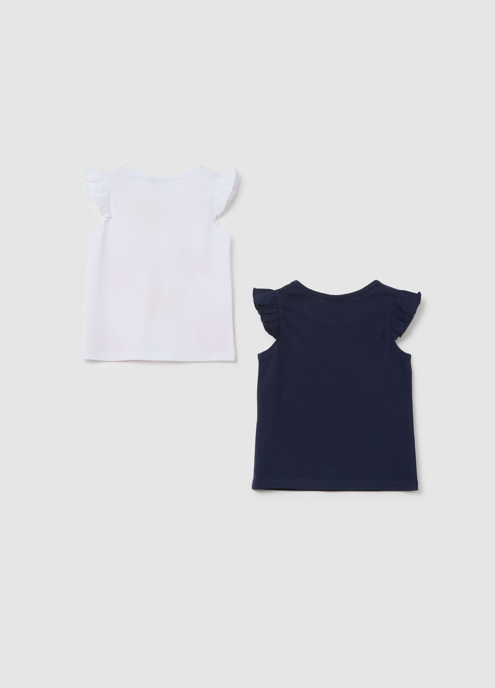 Girl's multicoloured pure cotton T-shirt, regular fit with prints