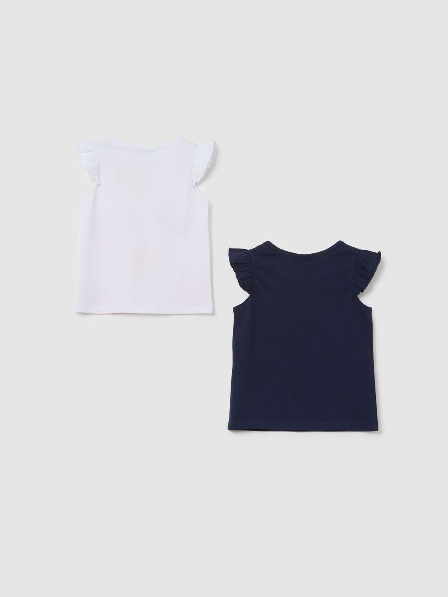 Girl's multicoloured pure cotton T-shirt, regular fit with prints_1