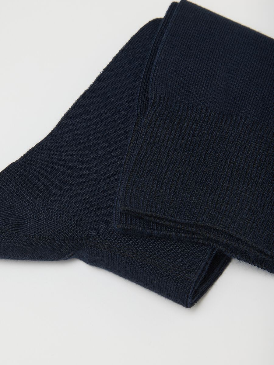 Twin pack of blue bamboo long elasticated socks_2
