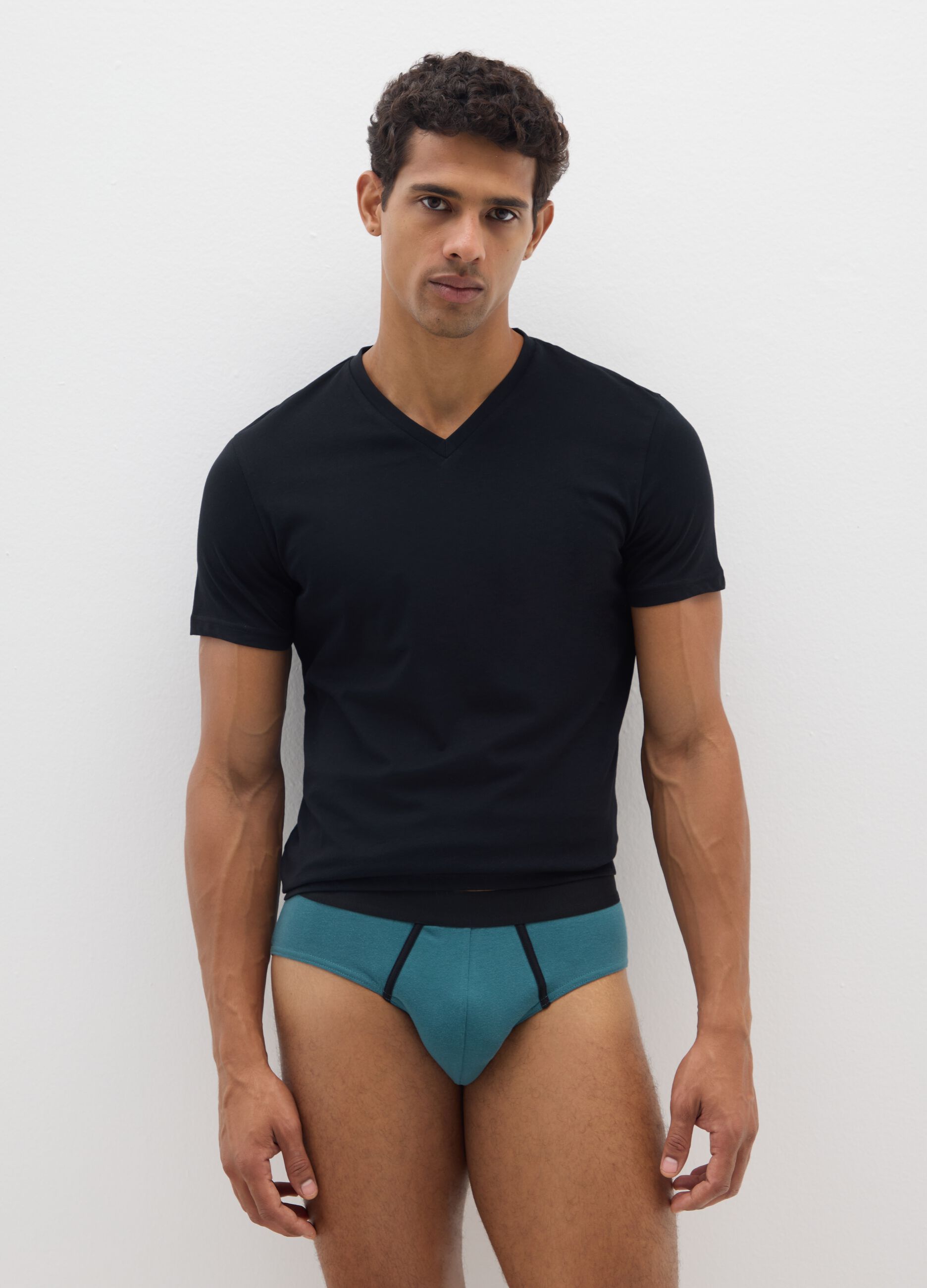 Multicolour stretch cotton multipack briefs