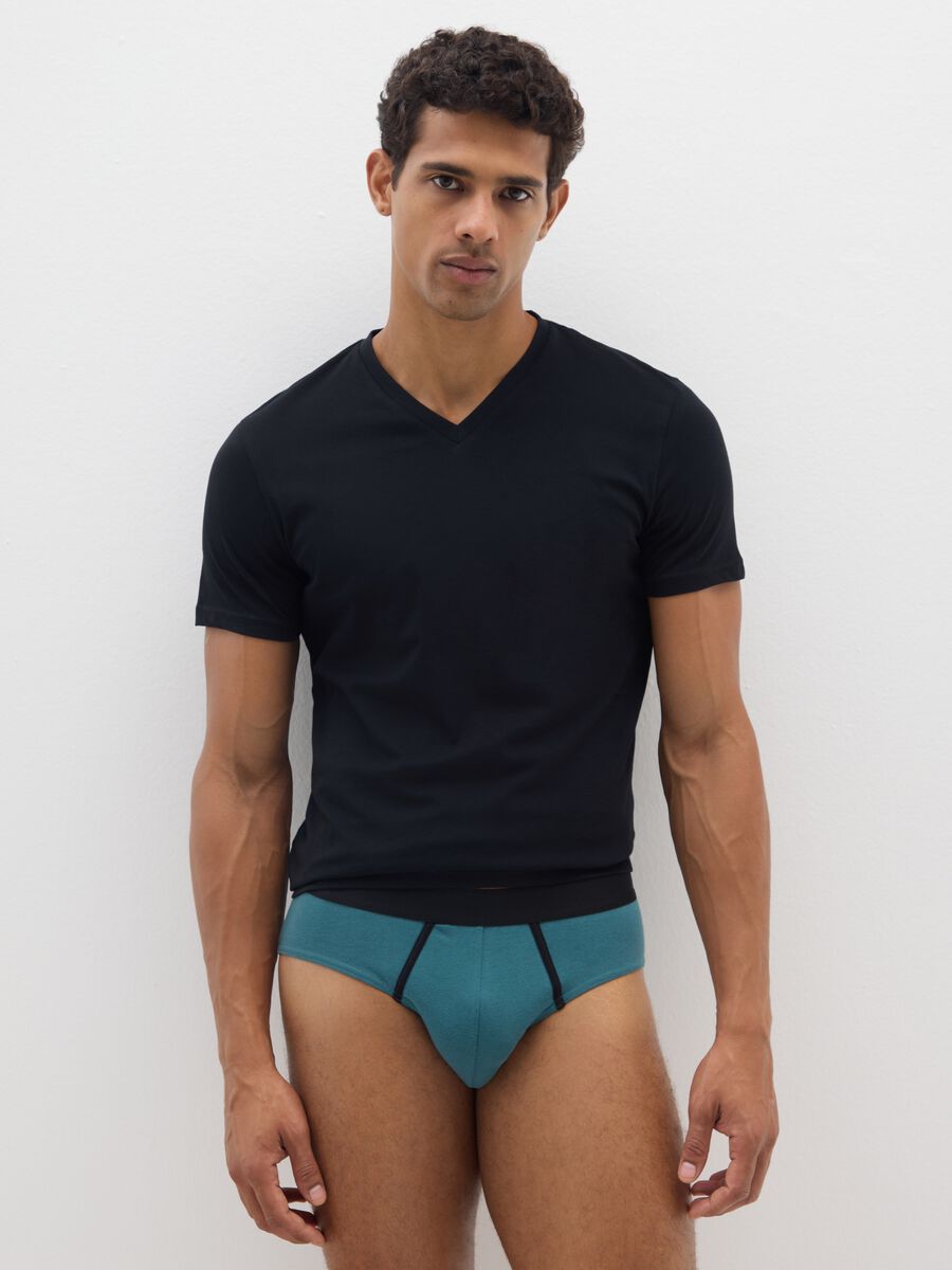 Multipack di cinque slip in cotone elasticizzato multicolor_0