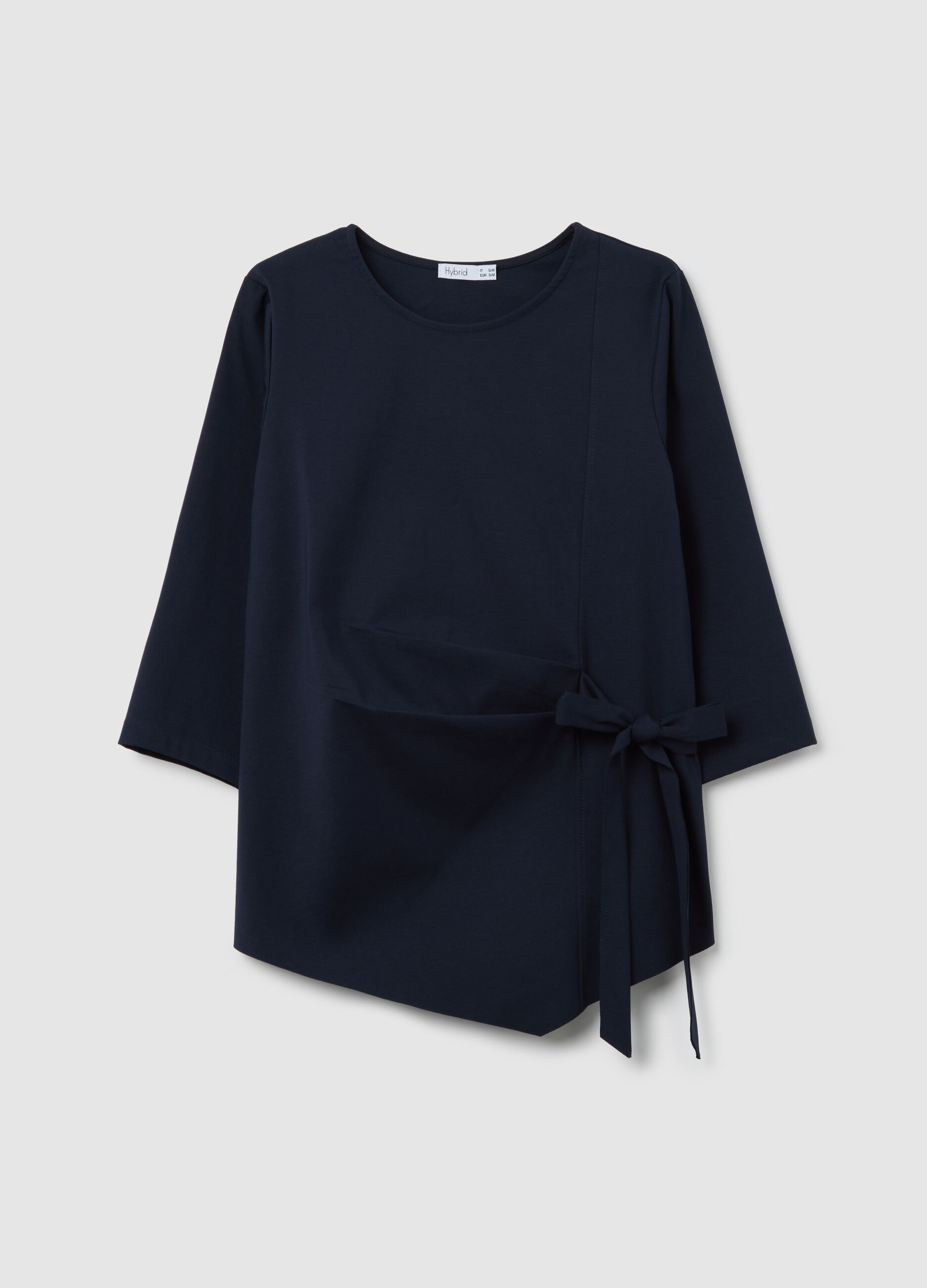 Blue blouse with bow