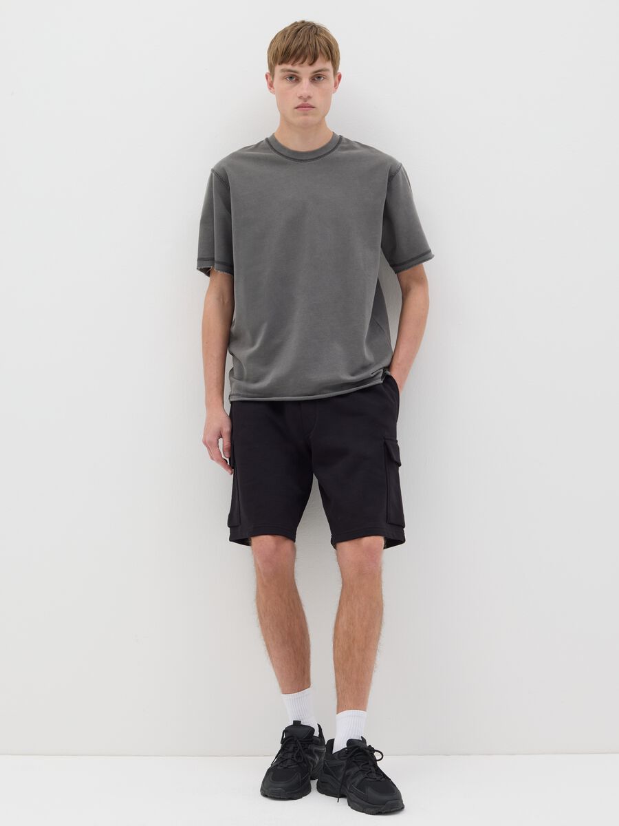 Cargo Bermuda shorts in fleece_0