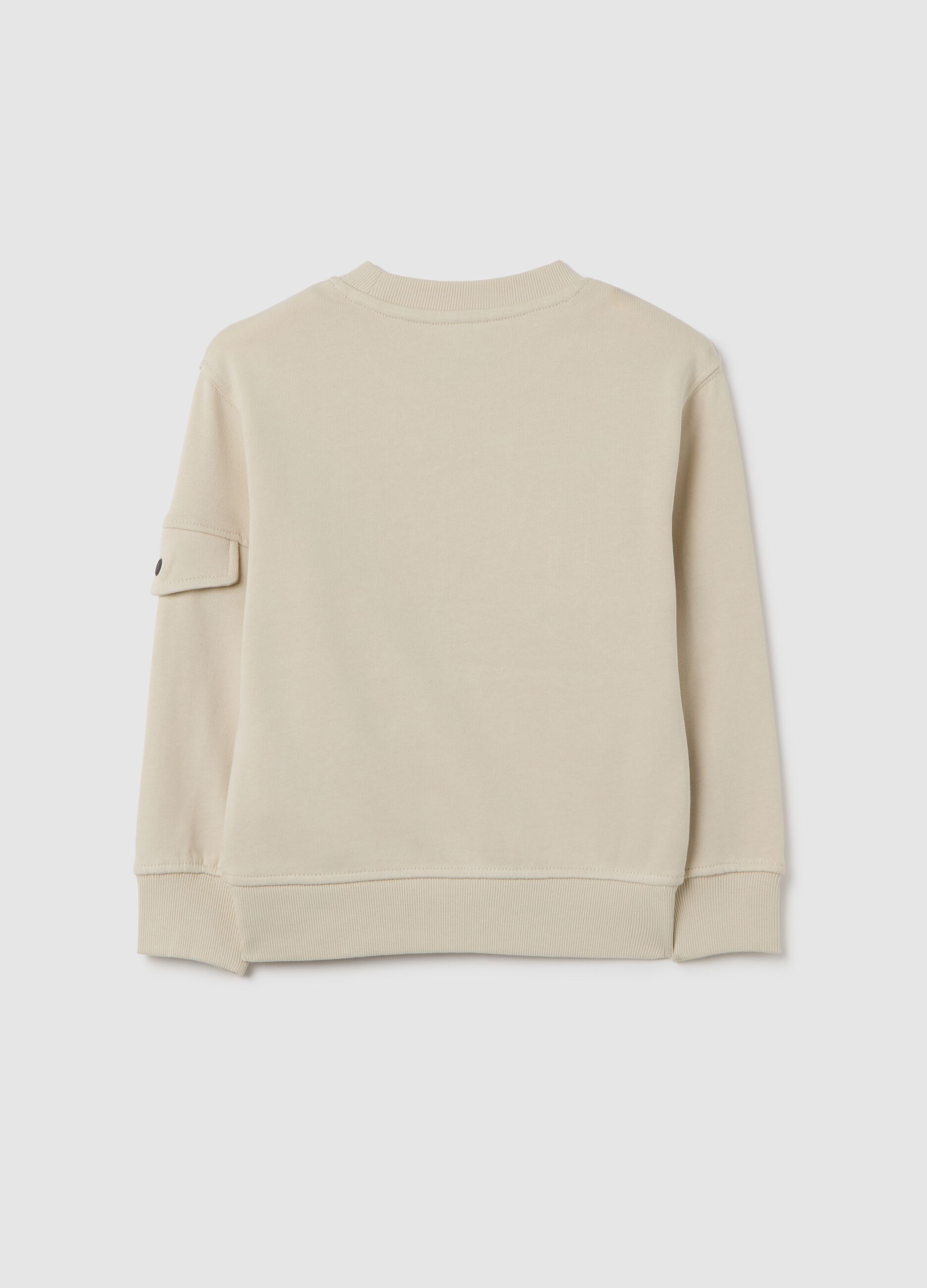 Kids' oversized beige pure cotton sweatshirt