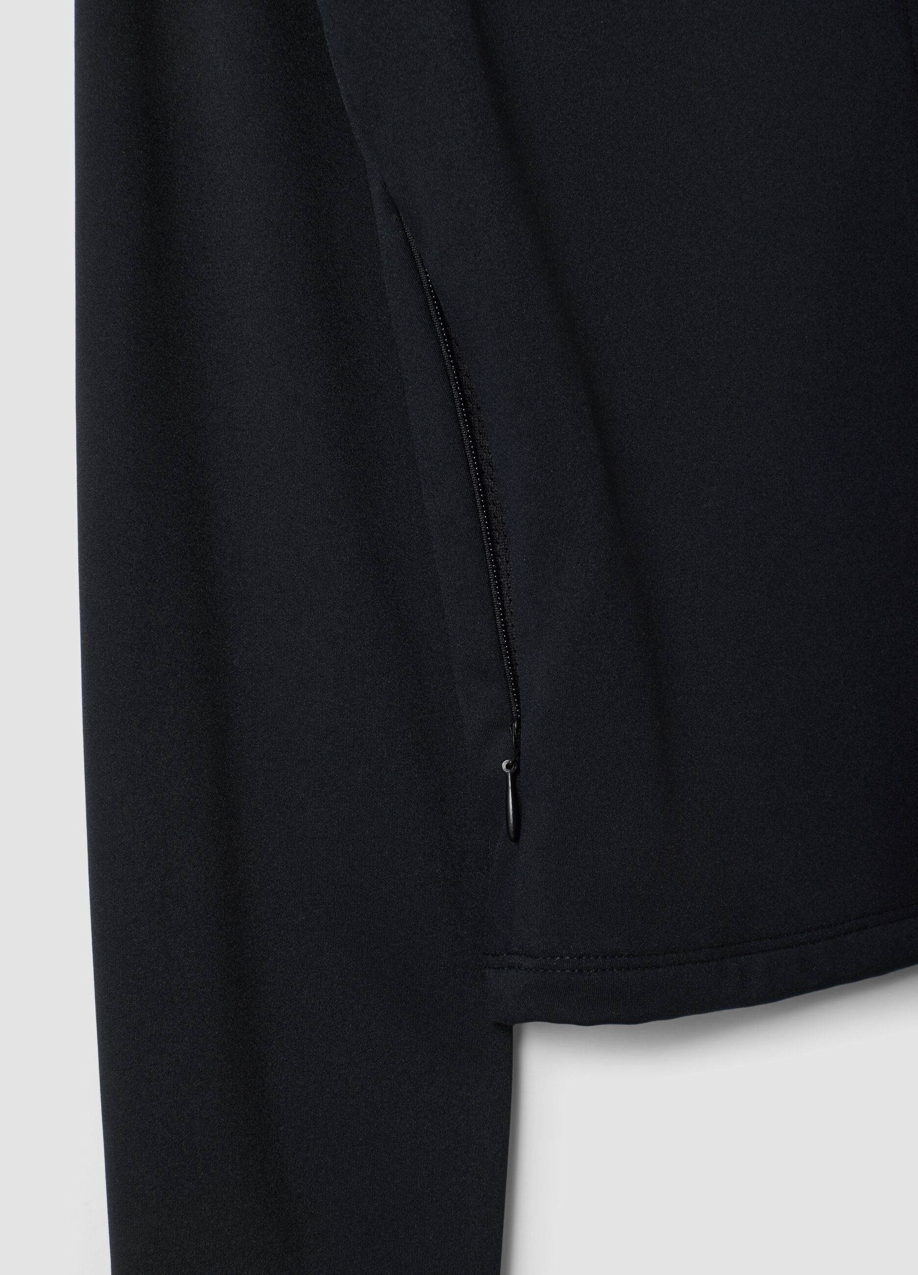 Full-Zip Yoga Hoodie Fitted Black
