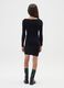Black girl's dress with shawl collar and fitted silhouette_1