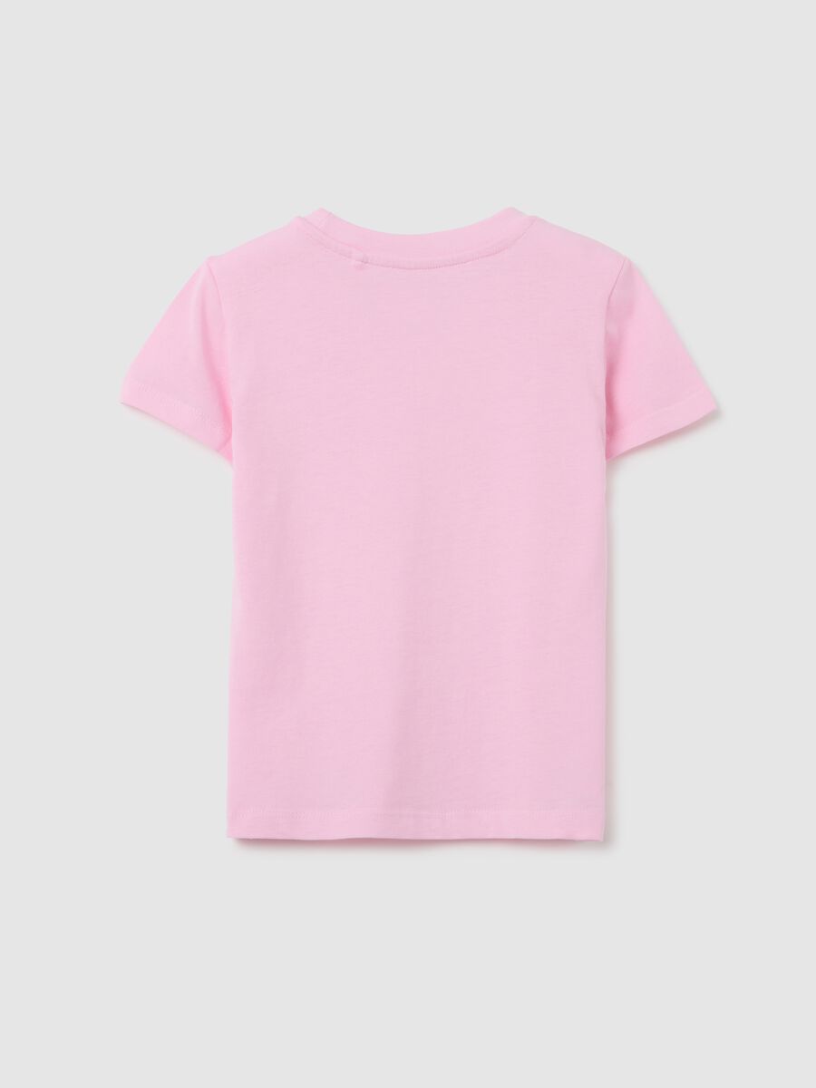 T-shirt da bambina in puro cotone rosa regular fit_1
