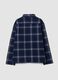 Camicia cropped blu in puro cotone a quadri con zip over fit_2