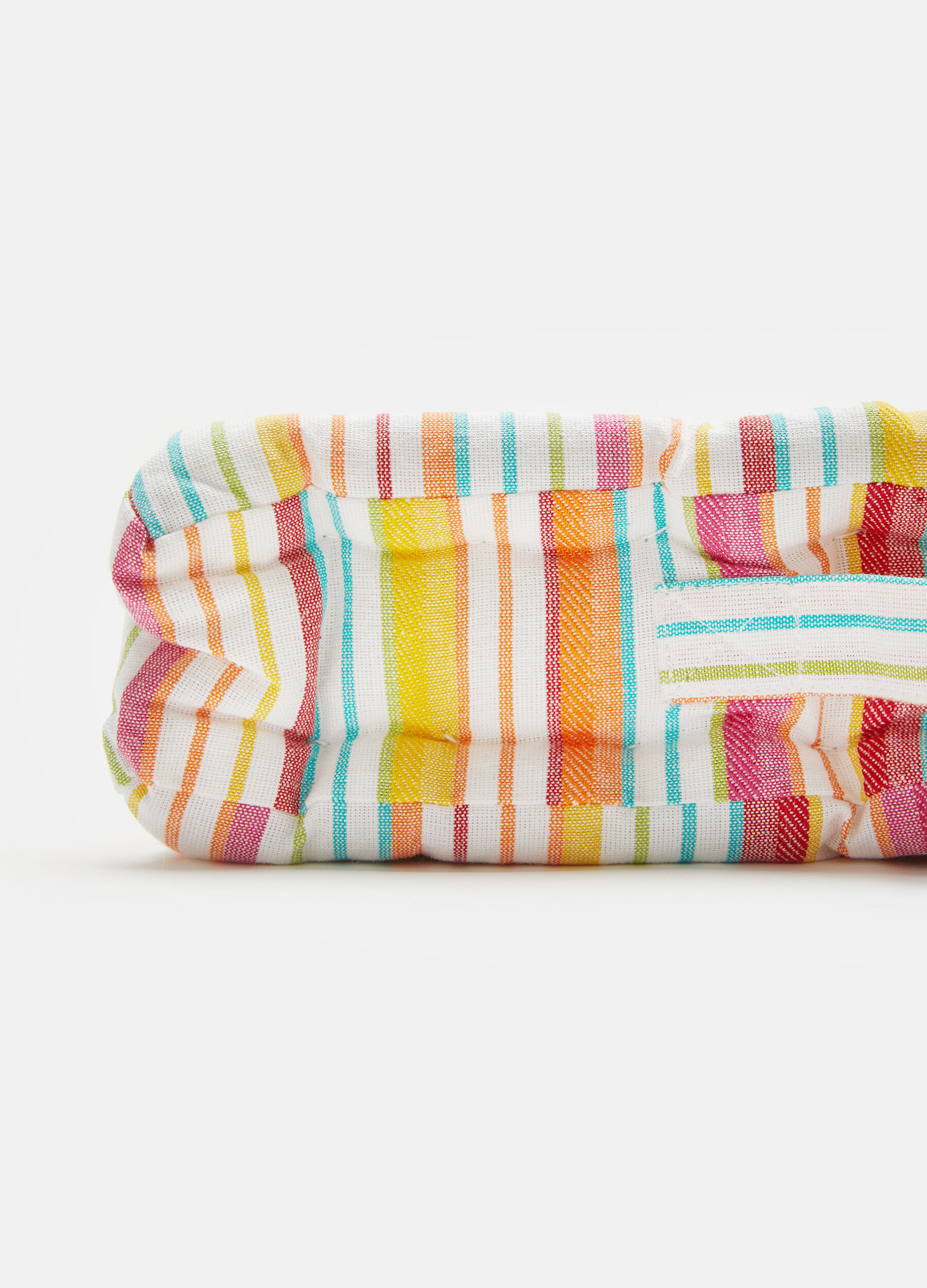 yarn-dyed striped square cushion
