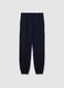 Boys' blue jogger trousers in pure cotton with oversized fit_1