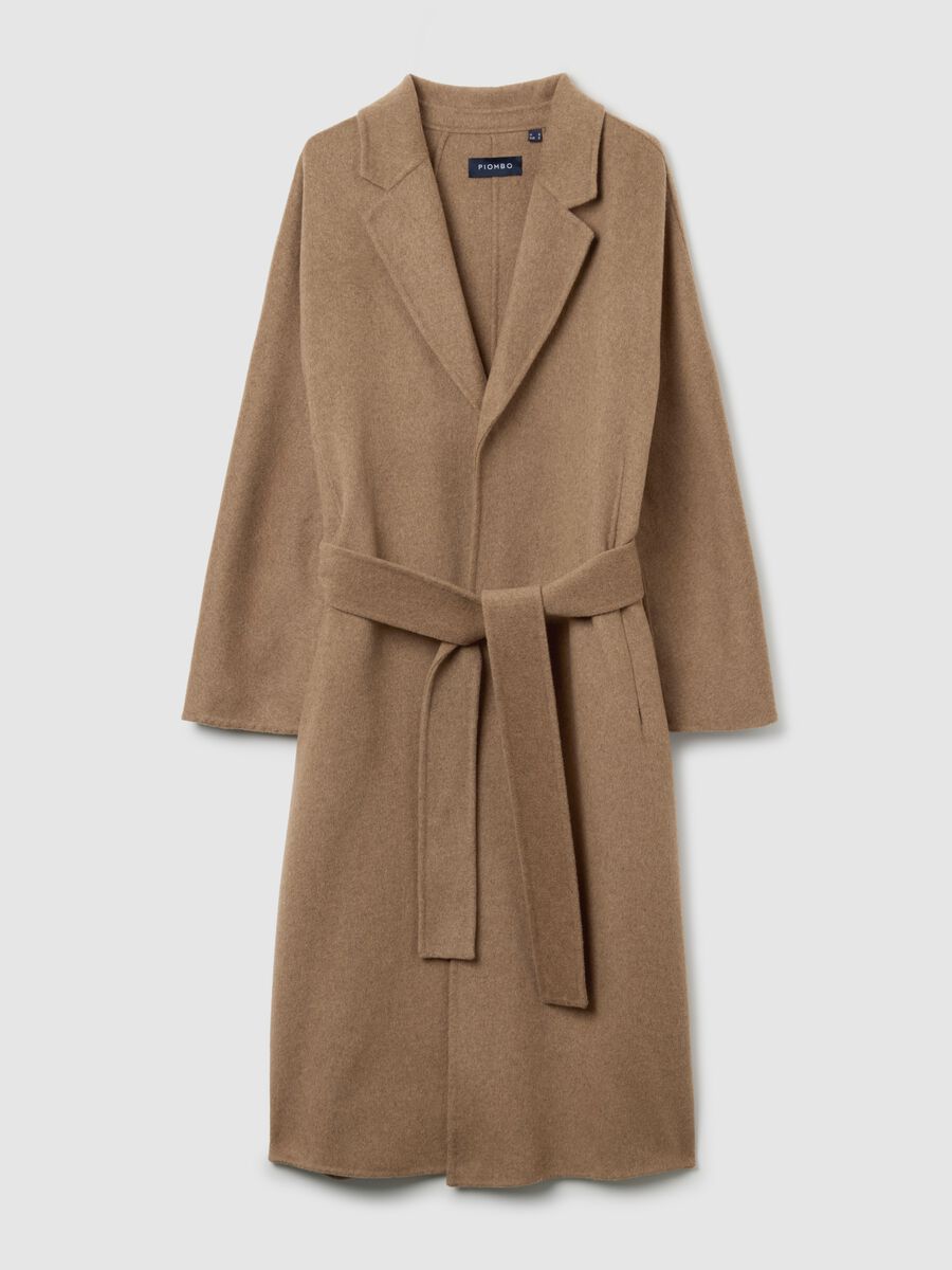 Cappotto lungo in misto lana beige e vestibilità over_4
