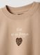 Beige sweatshirt in pure organic cotton with ribbed neckline_2