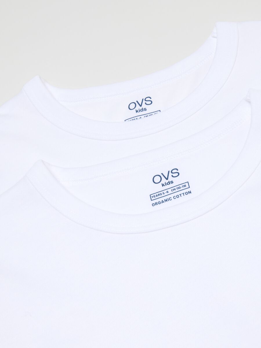 Pack of two white kids' t-shirts in pure cotton regular fit_3