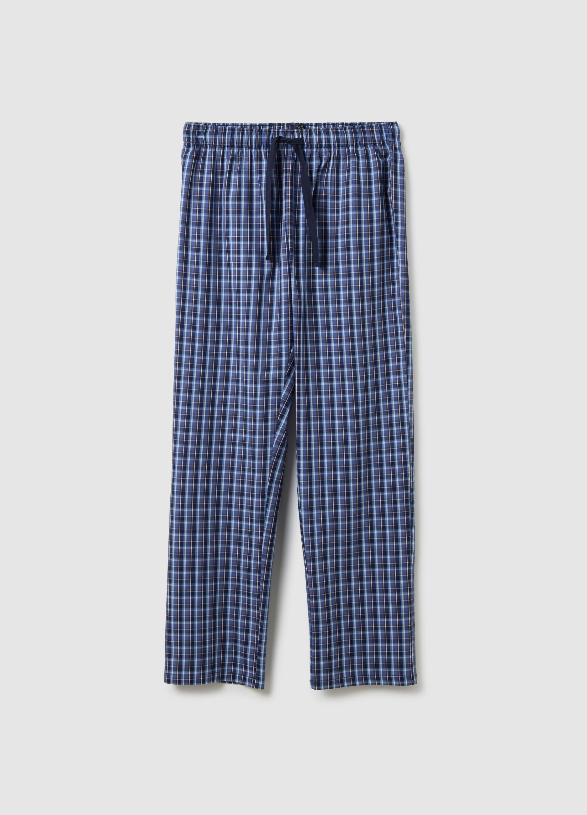 Pure Cotton Blue Regular Fit Pyjama Trousers