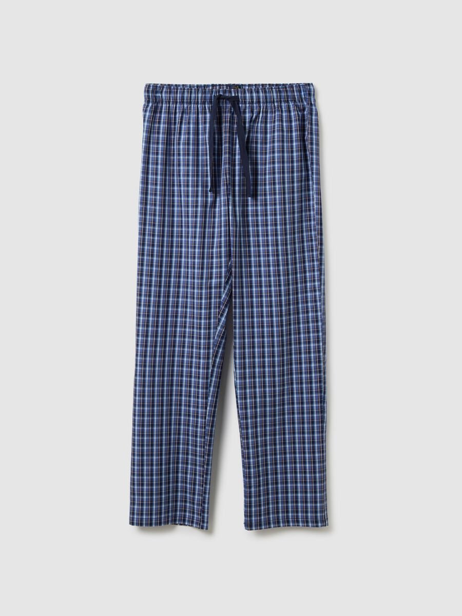 Pure Cotton Blue Regular Fit Pyjama Trousers_4