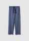 Pure Cotton Blue Regular Fit Pyjama Trousers_4