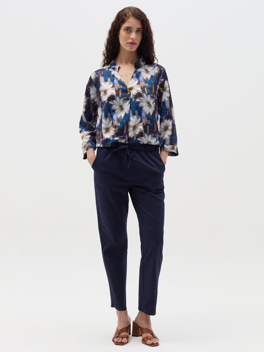 Stretch cotton jogger trousers_0