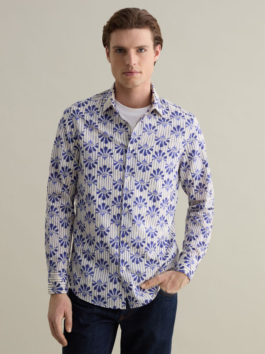 Cotton shirt with all-over print_0