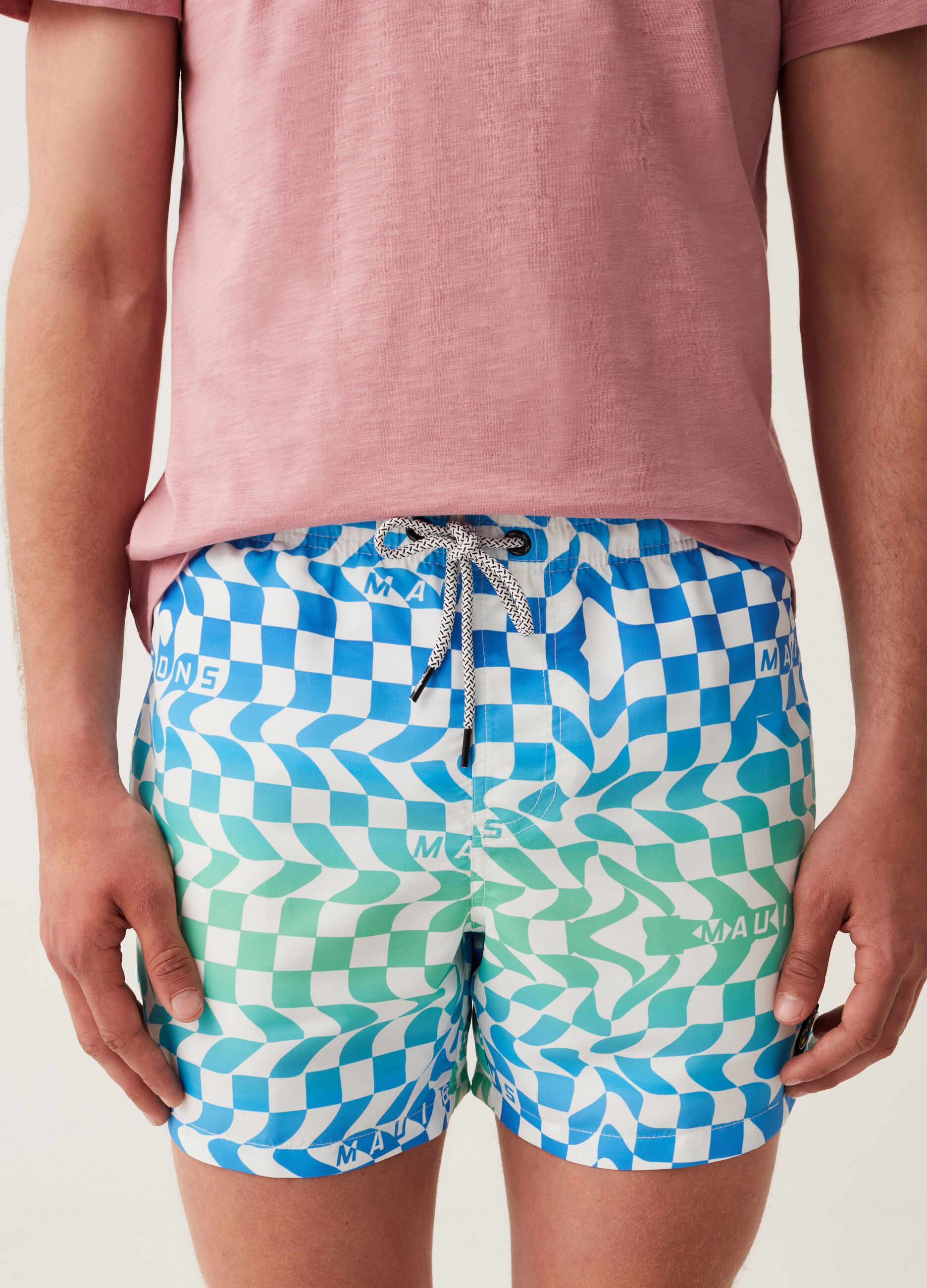 Costume boxer stampa check Maui and Sons_1
