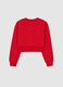 Girls' red crew neck sweatshirt in pure cotton regular fit_4
