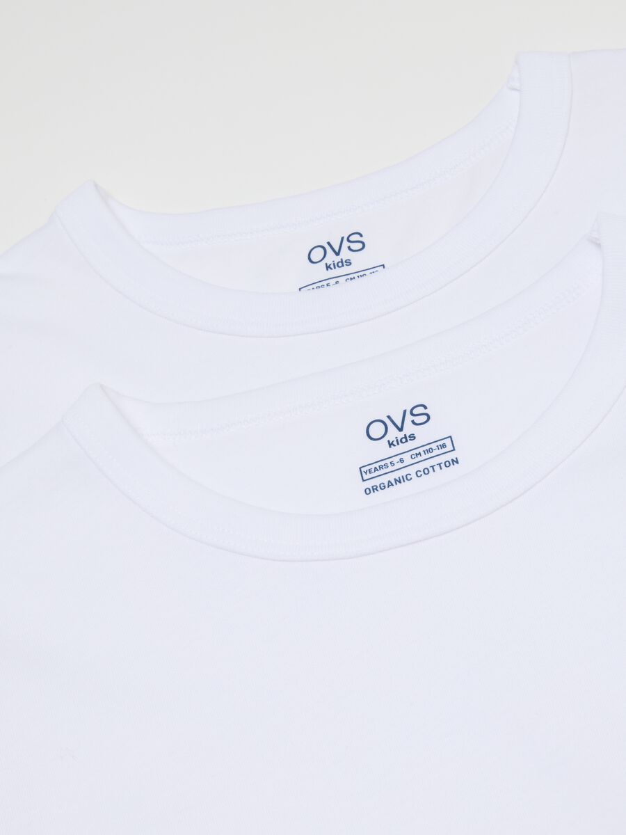 Pack of two white kids' t-shirts in pure cotton regular fit_3