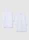 Children's school smock in white cotton blend with buttons_1