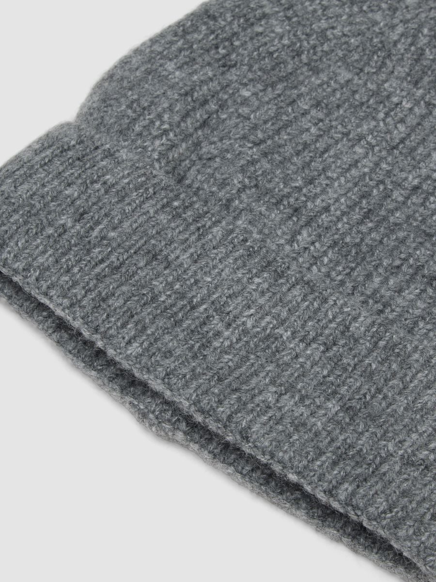 Grey marl stretch-fabric beanie_1