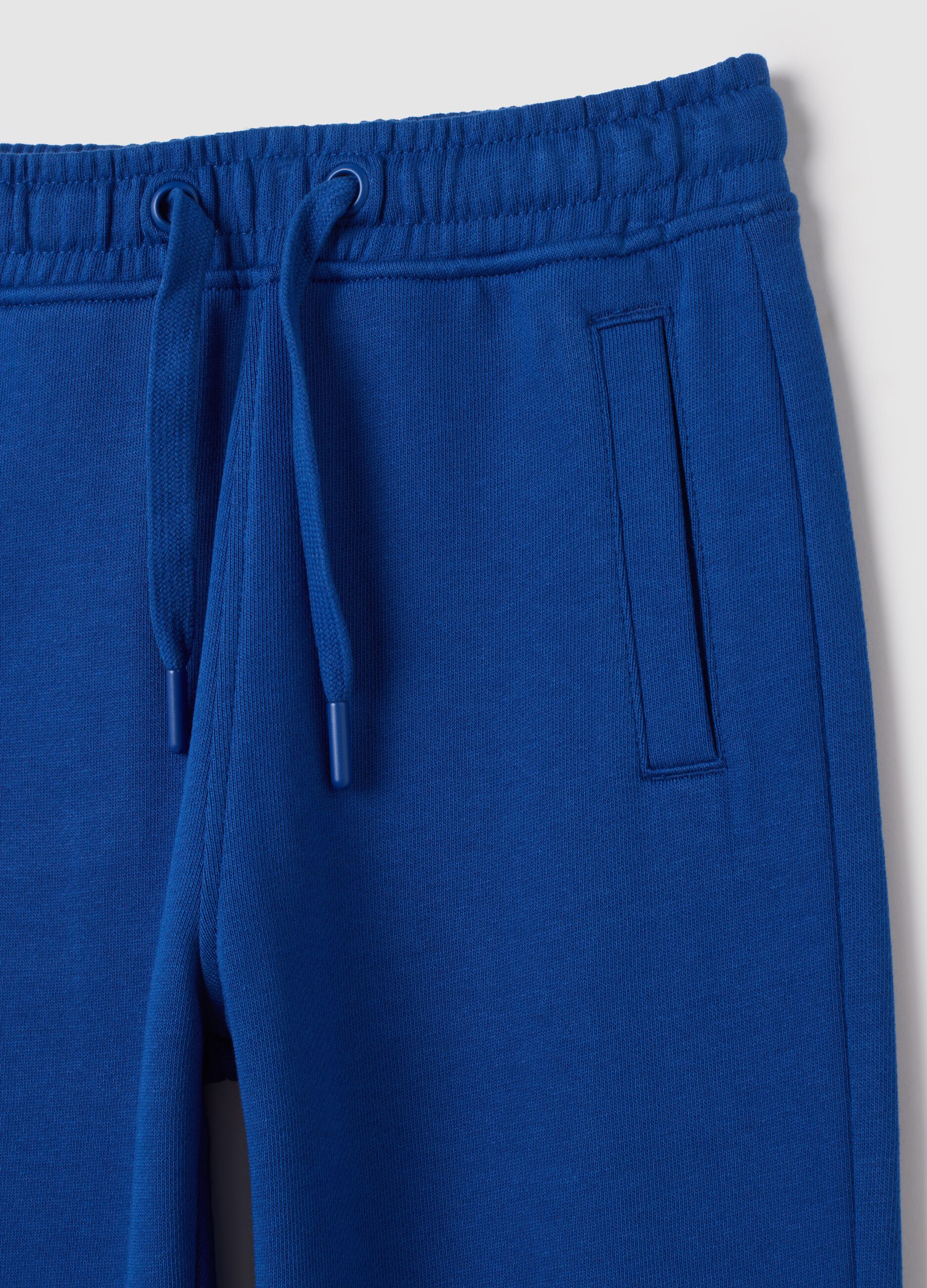 Pantaloni da bambino in puro cotone blu regular fit