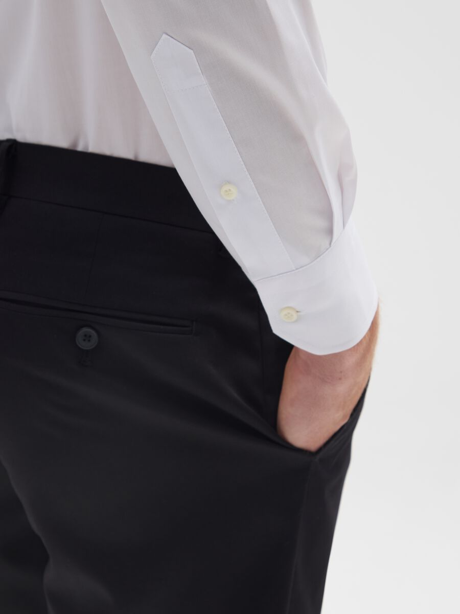 White Regular Fit Easy Iron Shirt_3