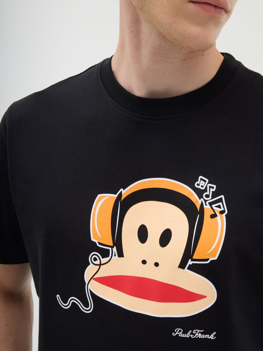 Black short-sleeve T-shirt in pure cotton regular fit_3