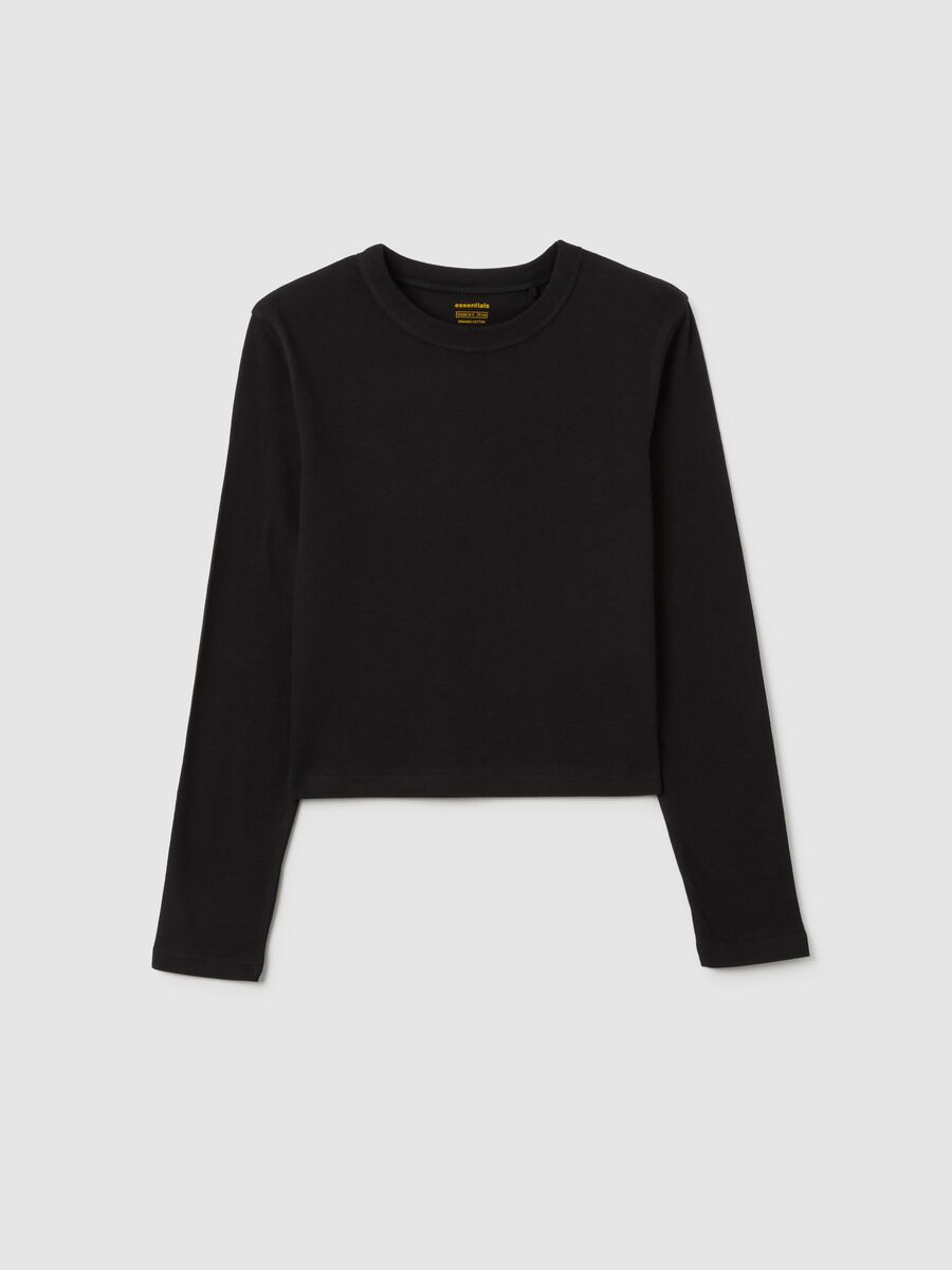 Girls' pure cotton black regular fit sweater_3