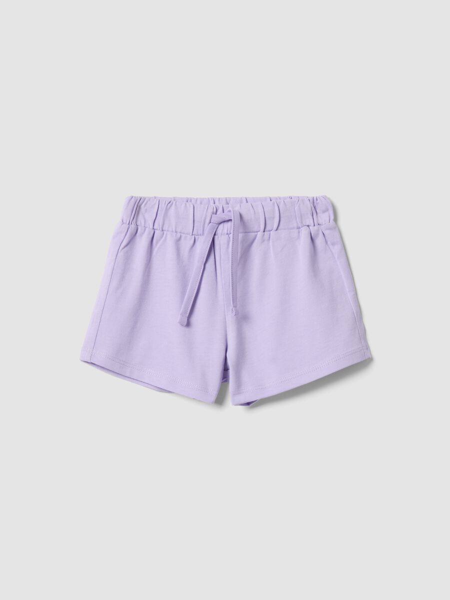 Girls&rsquo; purple 100% cotton shorts, regular fit_0