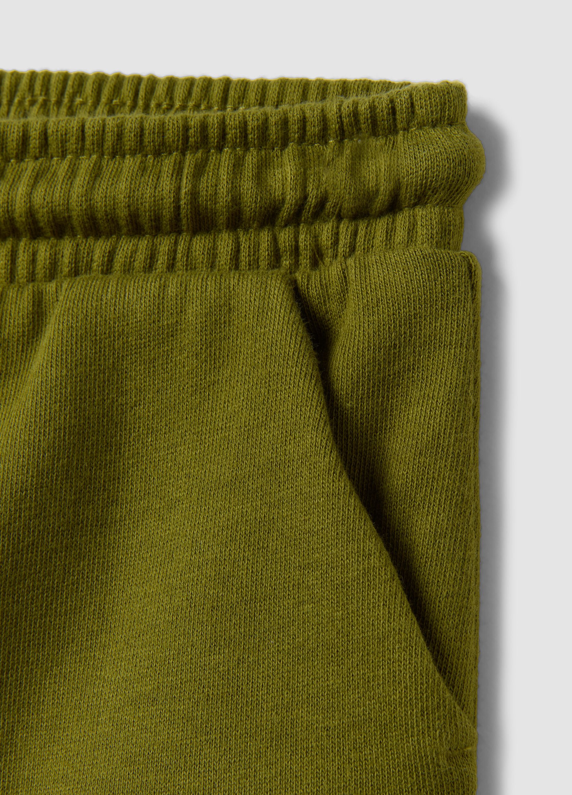 Green pure organic cotton joggers with drawstring for baby boy