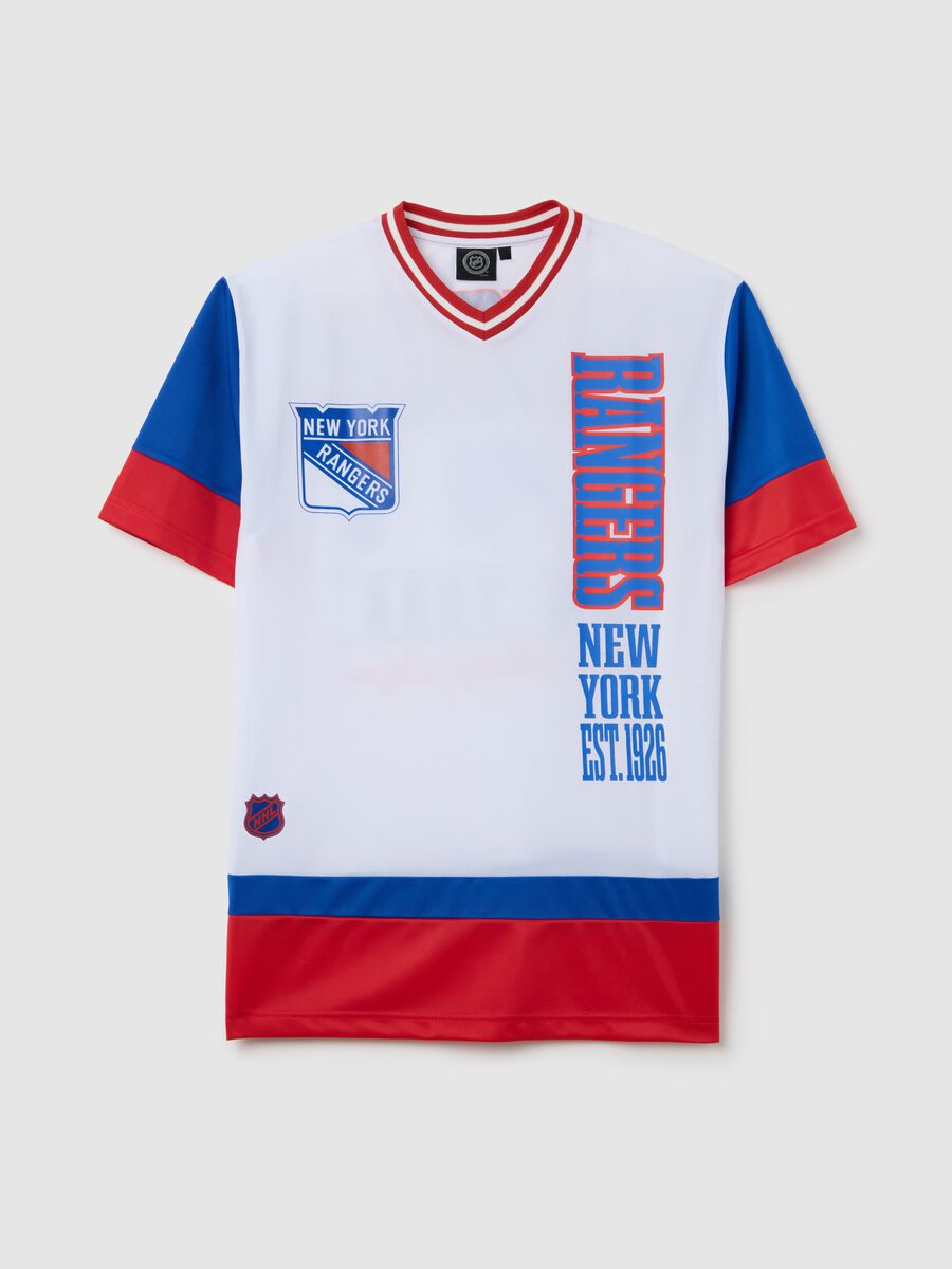 White New York Rangers T-shirt with mixed materials_4