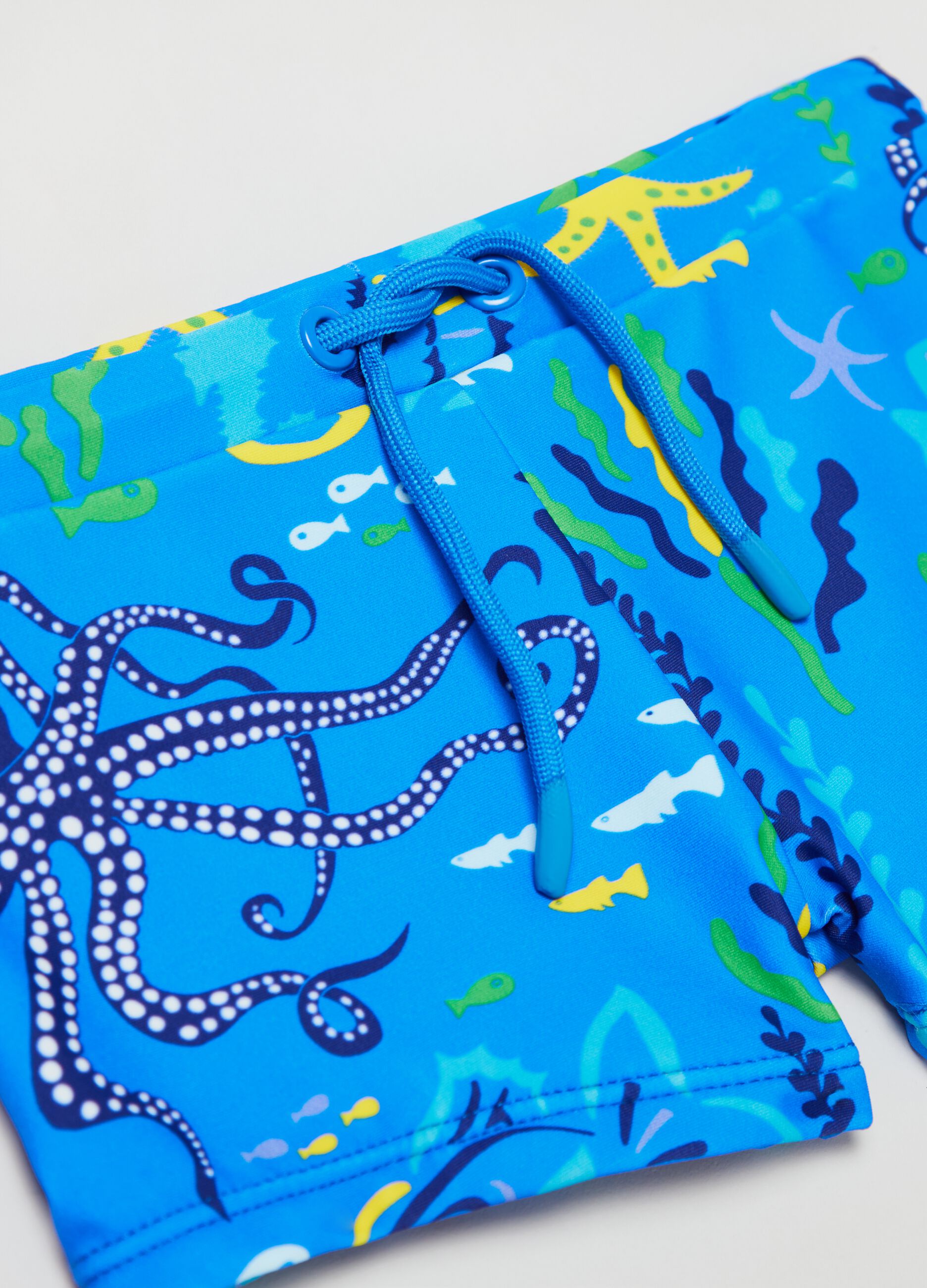Swimming trunks with sea animals print