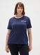 Women's pure cotton blue t-shirt with logo_1
