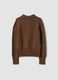 Cardigan marrone in misto lana con colletto polo_6