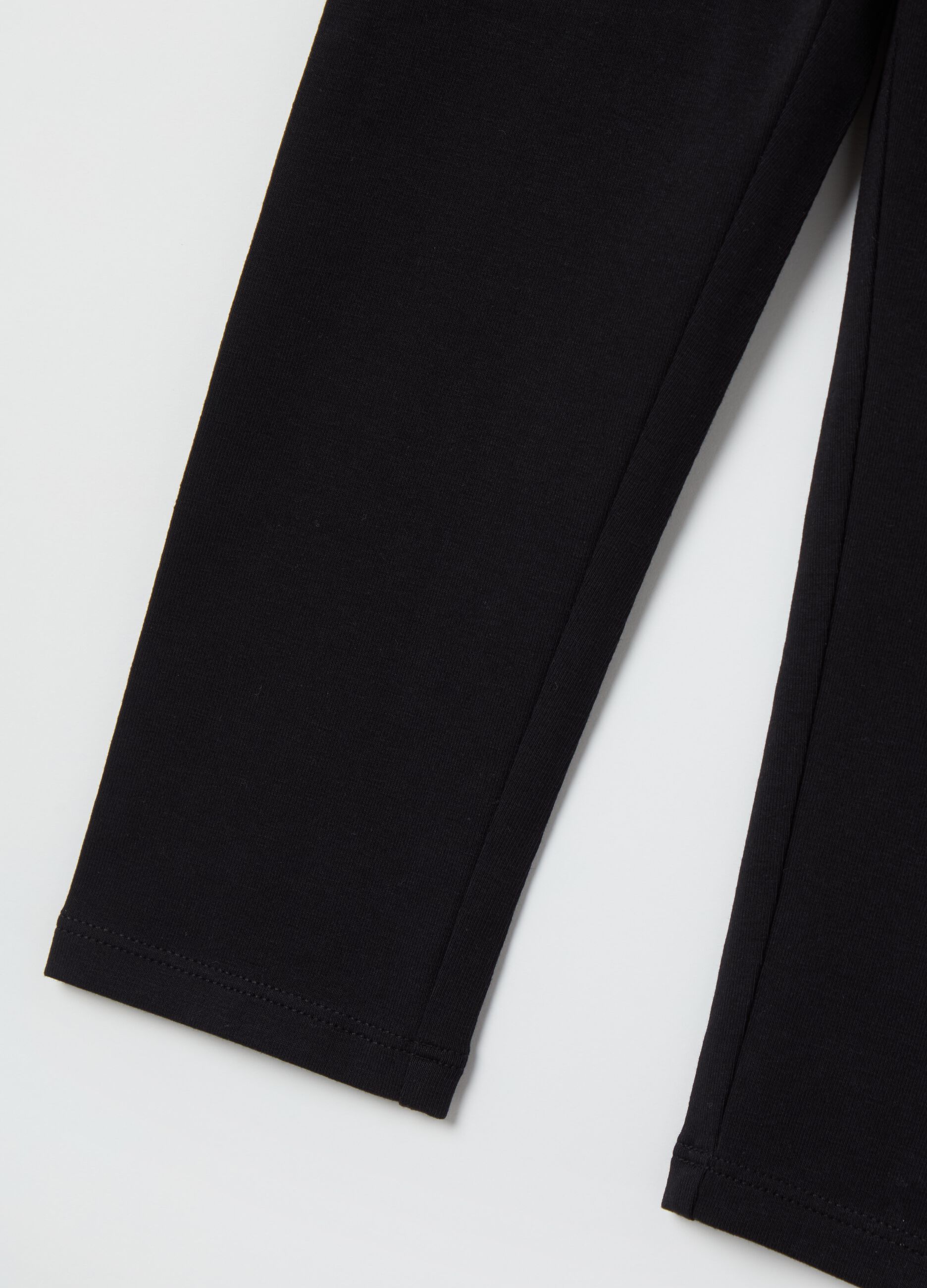 Three-quarter leggings in stretch cotton