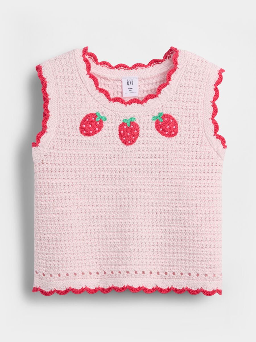 Pure cotton crochet tank top_0