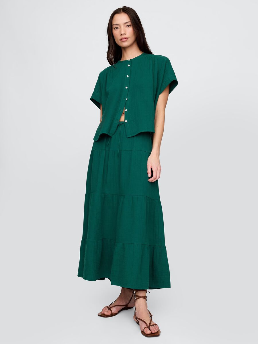 Long green skirt with ruffles_0