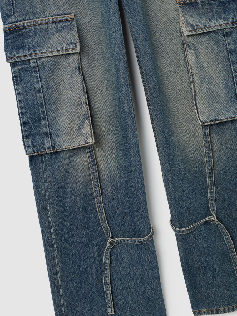 Pure Cotton Denim Cargo Trousers_5