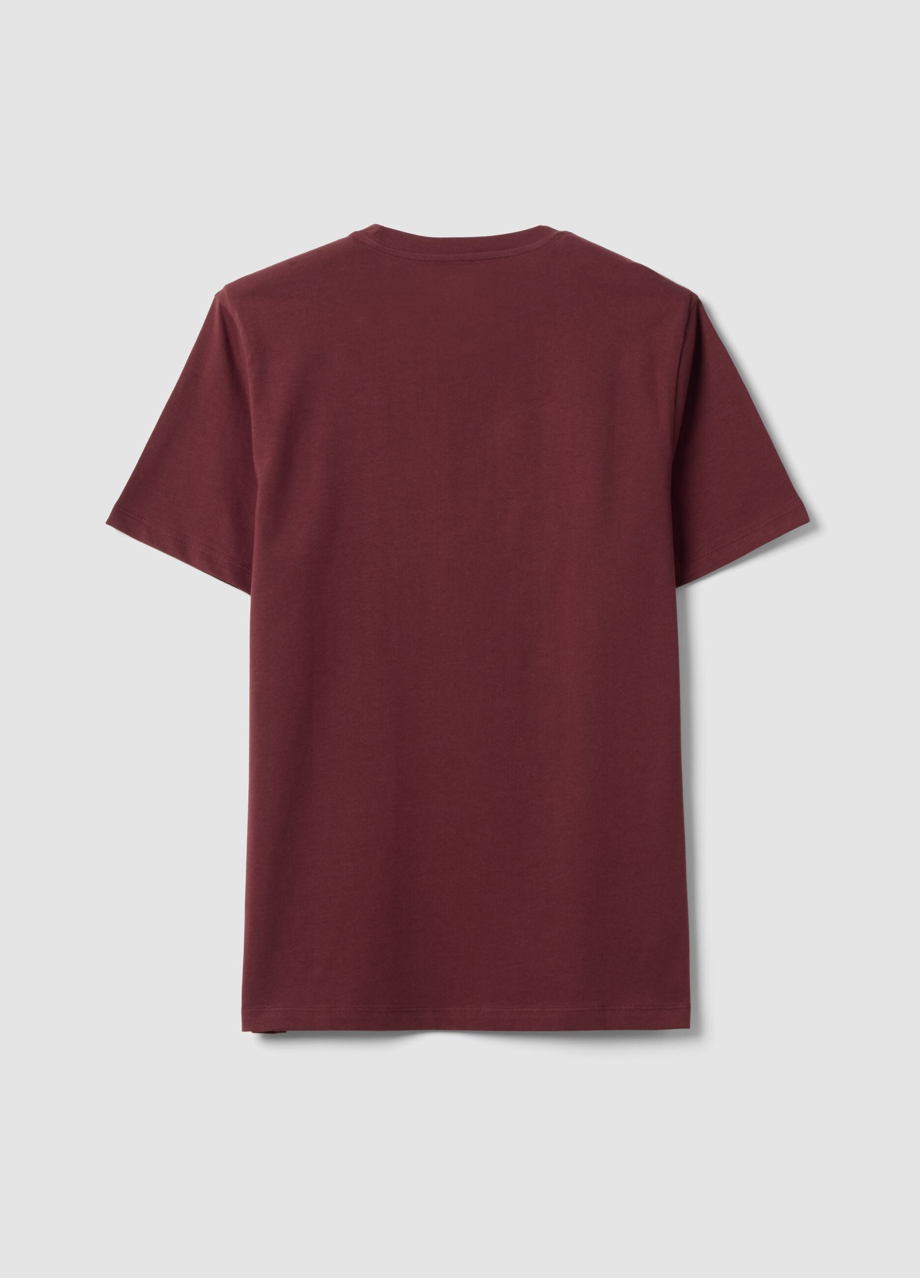 T-shirt rossa in puro cotone organico jersey regular fit