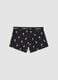 Navy blue organic stretch cotton boxer shorts with Peanuts print_1