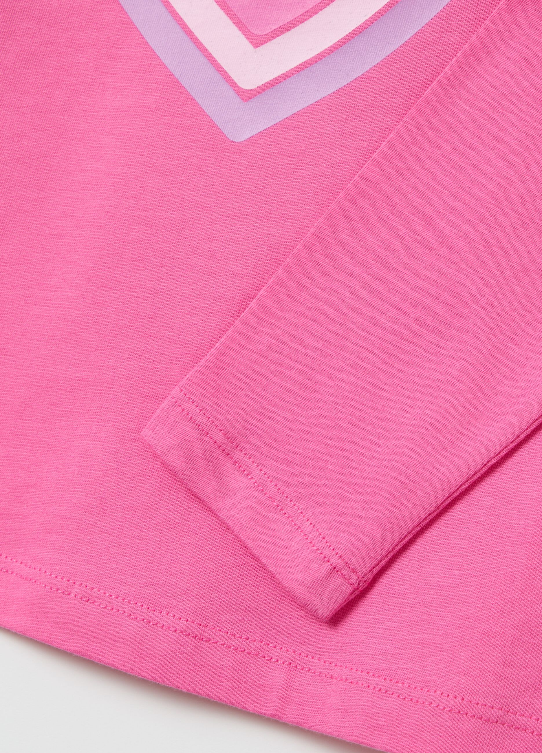 Long-sleeved T-shirt with glitter print