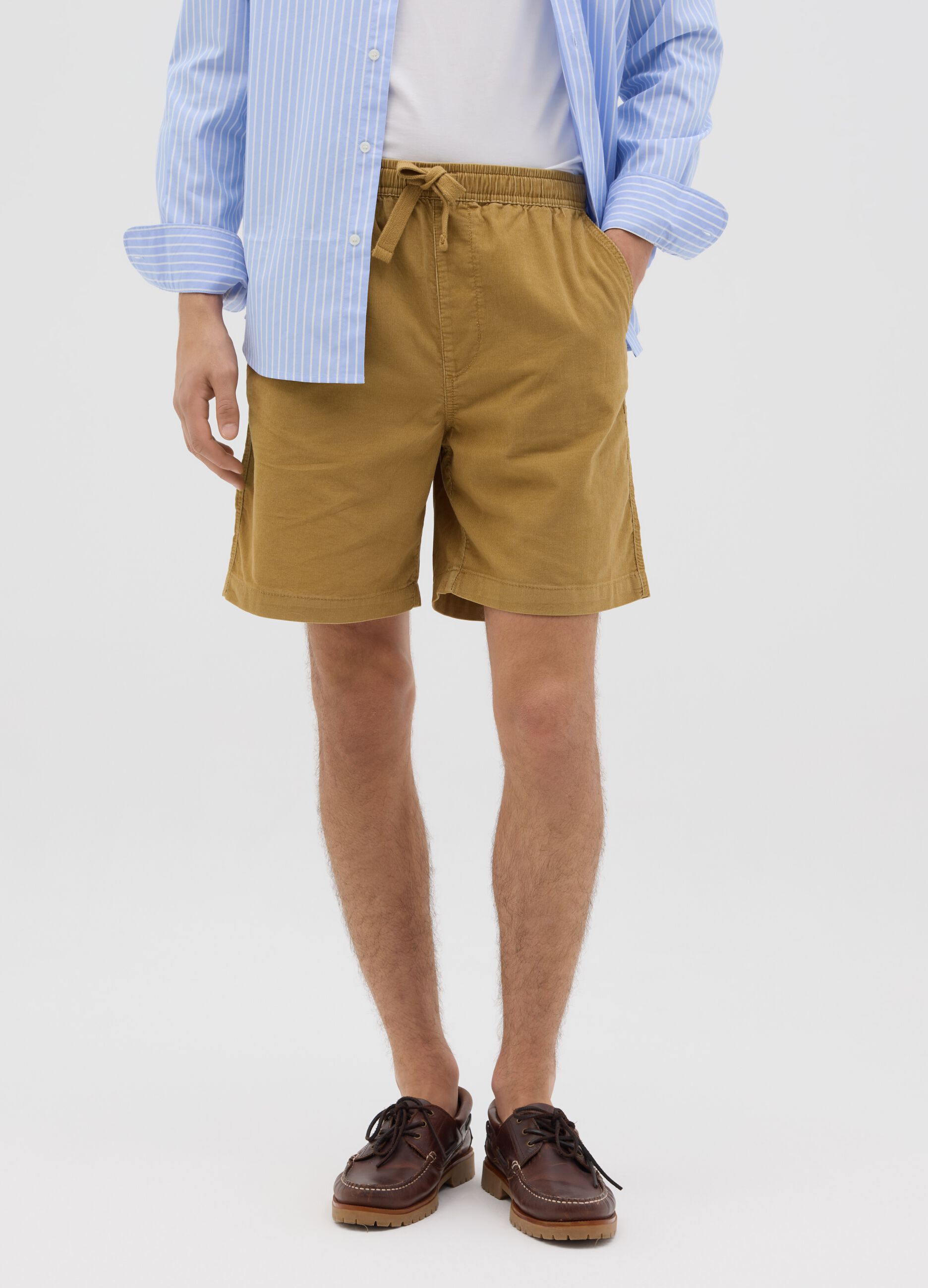 Mustard Corduroy Bermuda Shorts