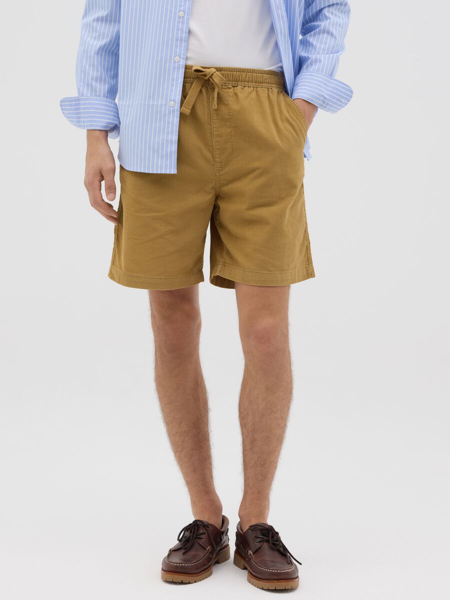 Mustard Corduroy Bermuda Shorts_1