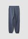 Grey oversized pure cotton jogger trousers with "Get Hyped" slogan for boys_1