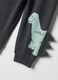Black pure cotton baby trousers regular fit dinosaur design_3